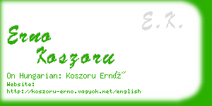 erno koszoru business card